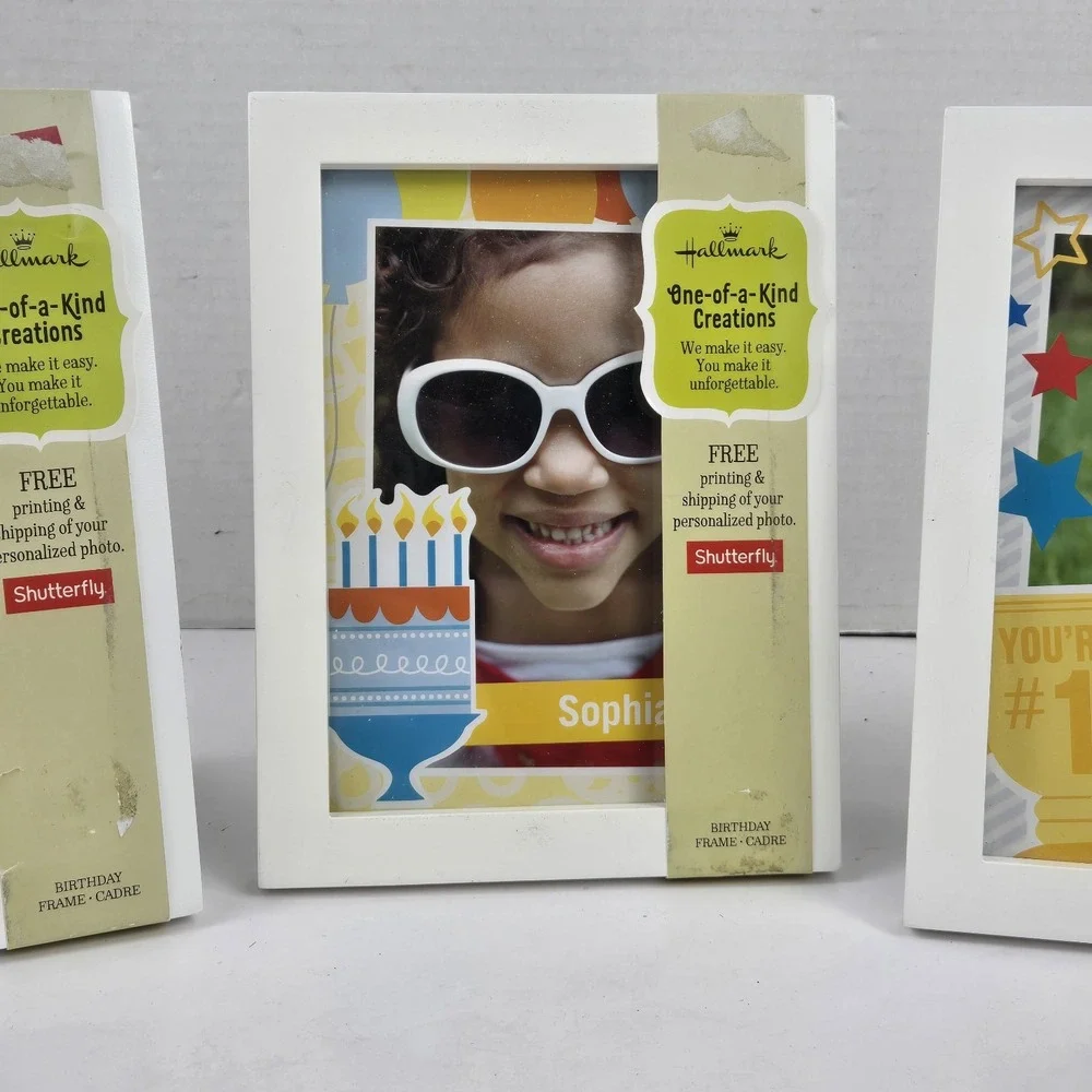 Hallmark 2014 White Wood Free Standing Photo Frames 5x7